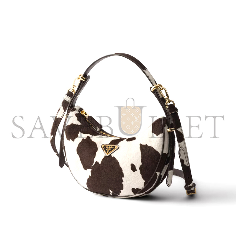 PRADA ARQUÉ PRINTED LEATHER MINI SHOULDER BAG 1BC194 (22.5*18.5*6cm)